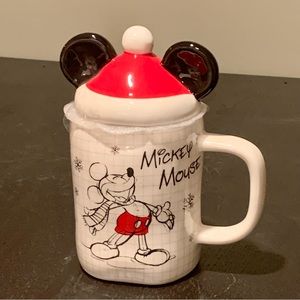 Mickey Santa Hat Mouse Ears Christmas Topper Mug - Disney Sketchbook Collection